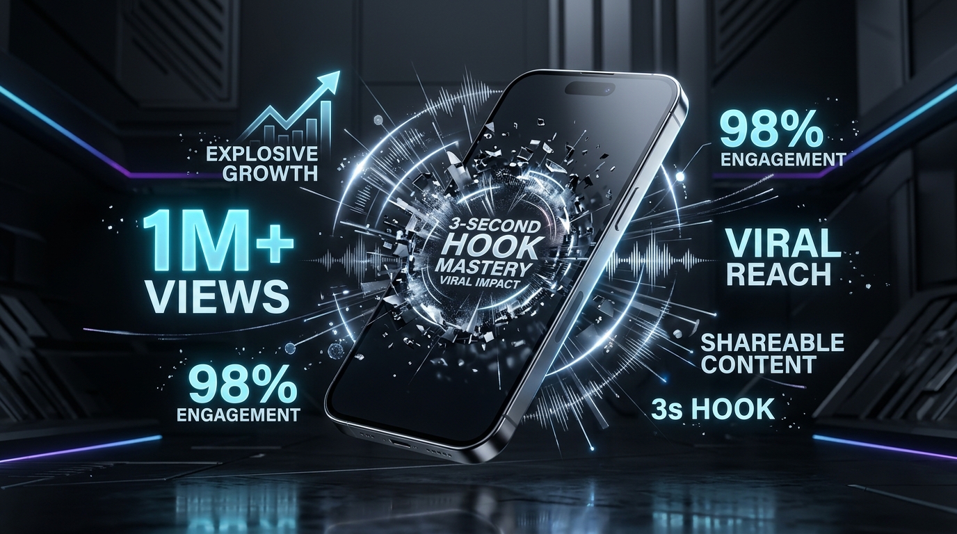 Công Thức 3 Giây Đầu (Hook Mastery) Giữ Chân Khán Giả TikTok & Reels Trên 65%